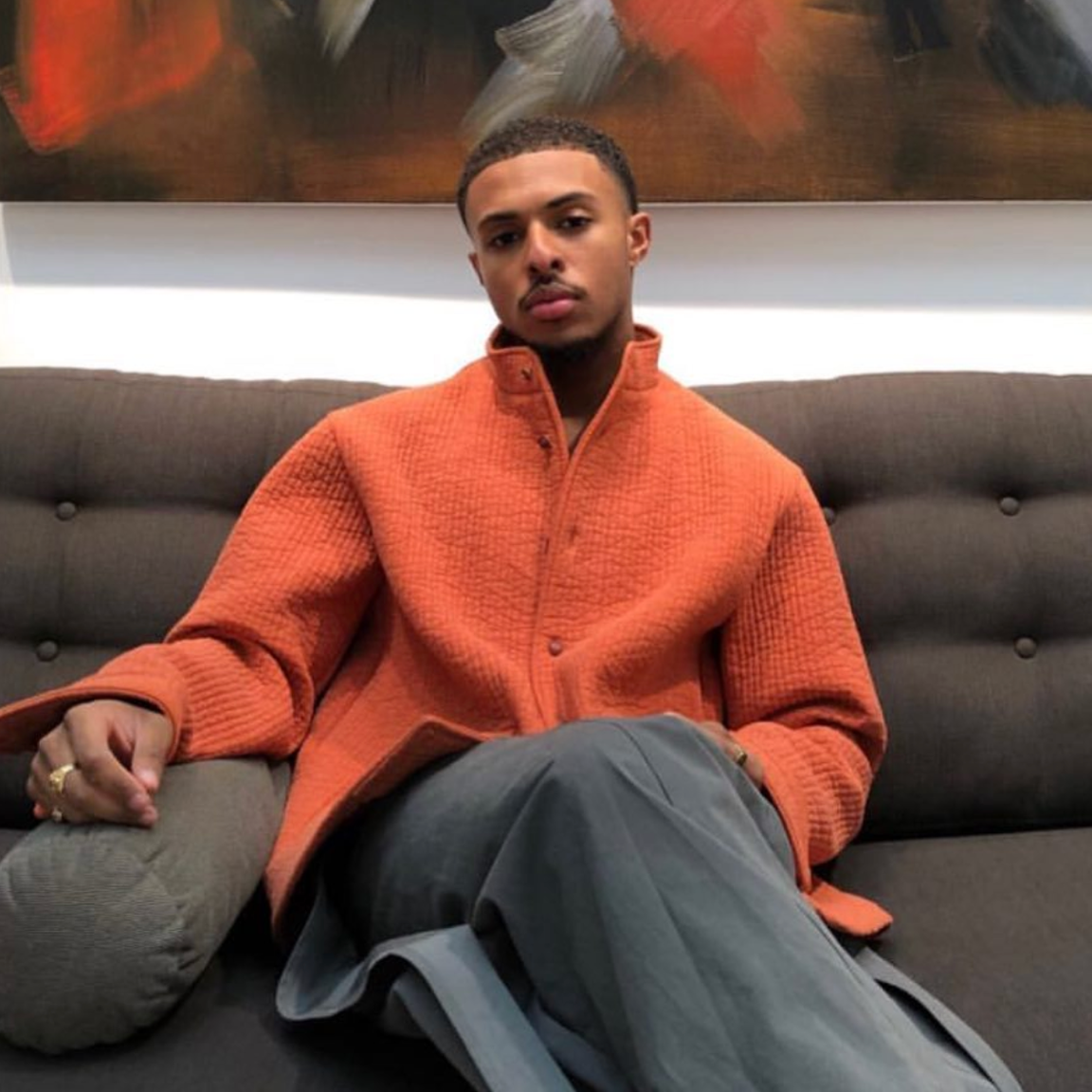 Padded Persimmon Monk Jacket